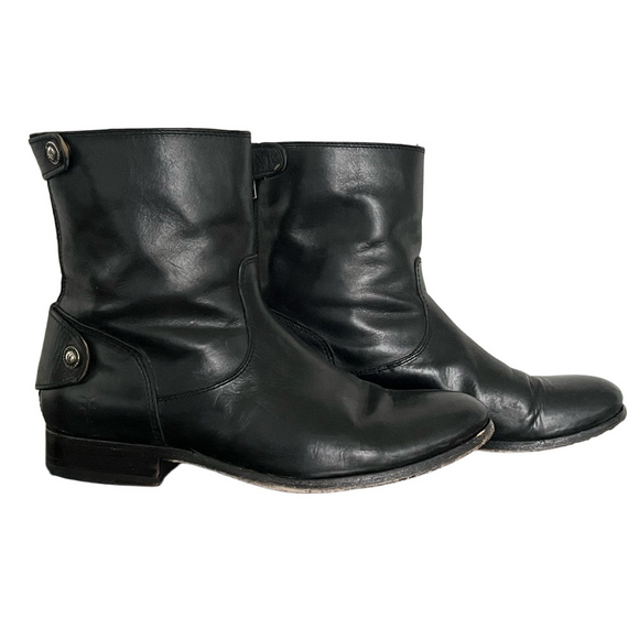 Frye Melissa Button Short Leather Boots Black Size 7.5 - Picture 5 of 15